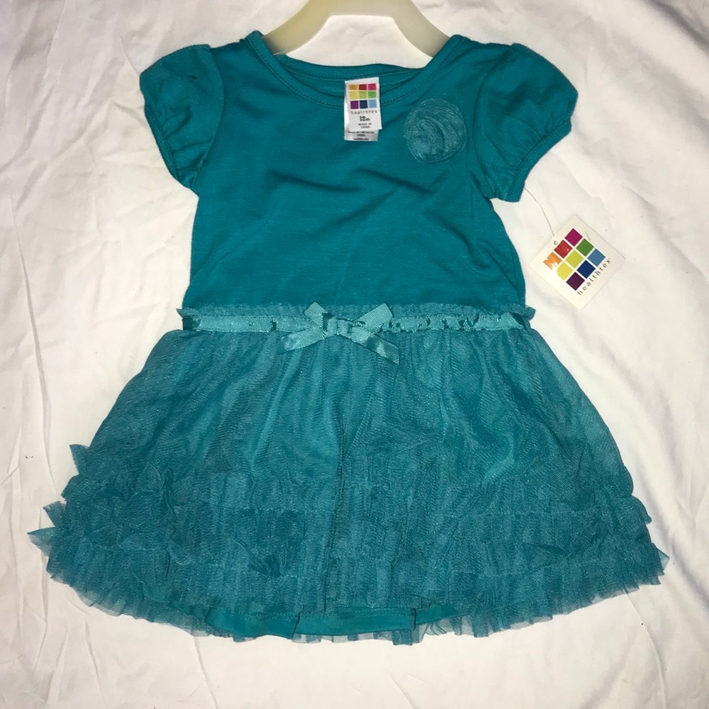 SUPER CUTE TEAL GIRLS BRAND NEW LACE DRESS